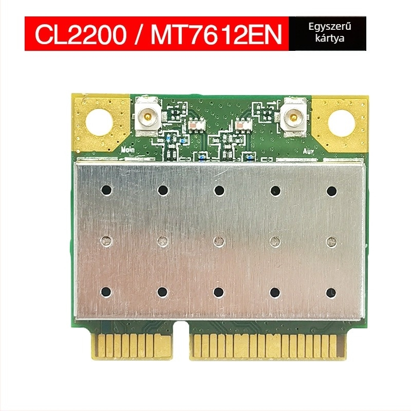 MT7612EN Mini PCIe vezeték nélküli kártya, kettős sávú 2.4G/5G, 1200Mbps, 802.11a/b/g/n/ac
