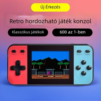 Kézi hordozható játékkonzol 600-in-1 retro puzzle kalanddal, Q8 modell, beépített memória, eredeti játékszoftver, AV-kimenet