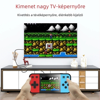 Kézi hordozható játékkonzol 600-in-1 retro puzzle kalanddal, Q8 modell, beépített memória, eredeti játékszoftver, AV-kimenet