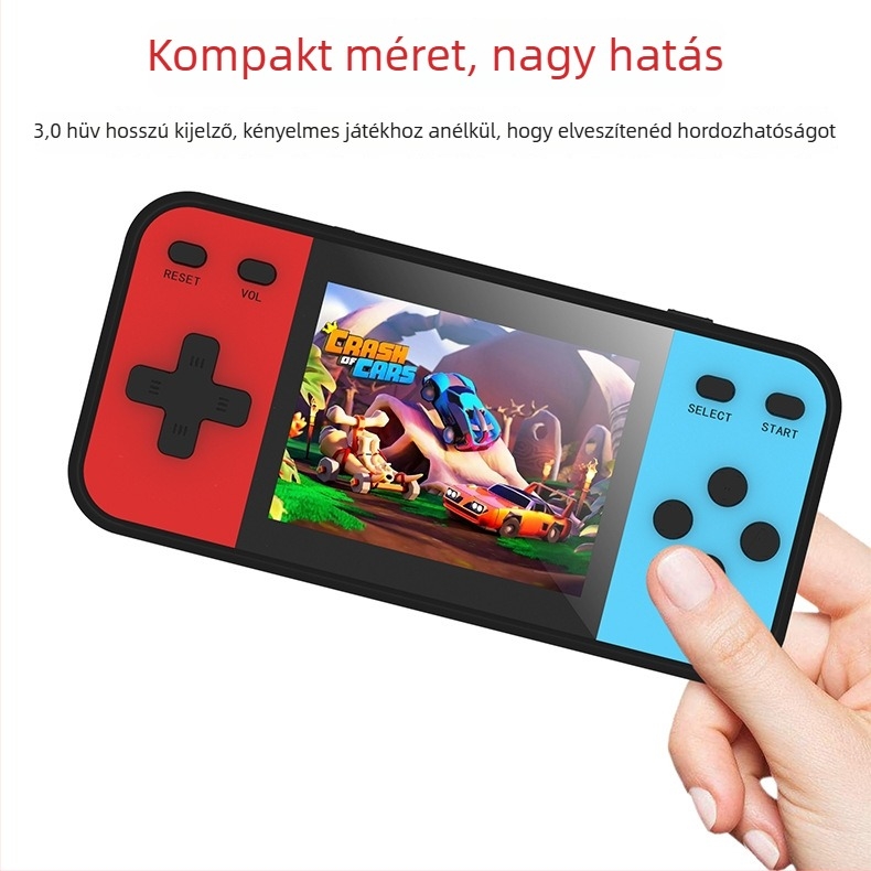 Kézi hordozható játékkonzol 600-in-1 retro puzzle kalanddal, Q8 modell, beépített memória, eredeti játékszoftver, AV-kimenet