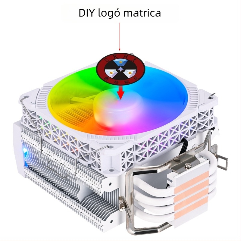CPU hűtő négy rézcsővel, csendes működés, 1200 RPM, réz hűtőradiátor, többirányú állítás
