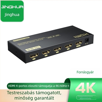 JH Jinghua F131 HDMI 4-portos osztó — 4K60Hz, 1:4 elosztás, áramellátás-kezelés