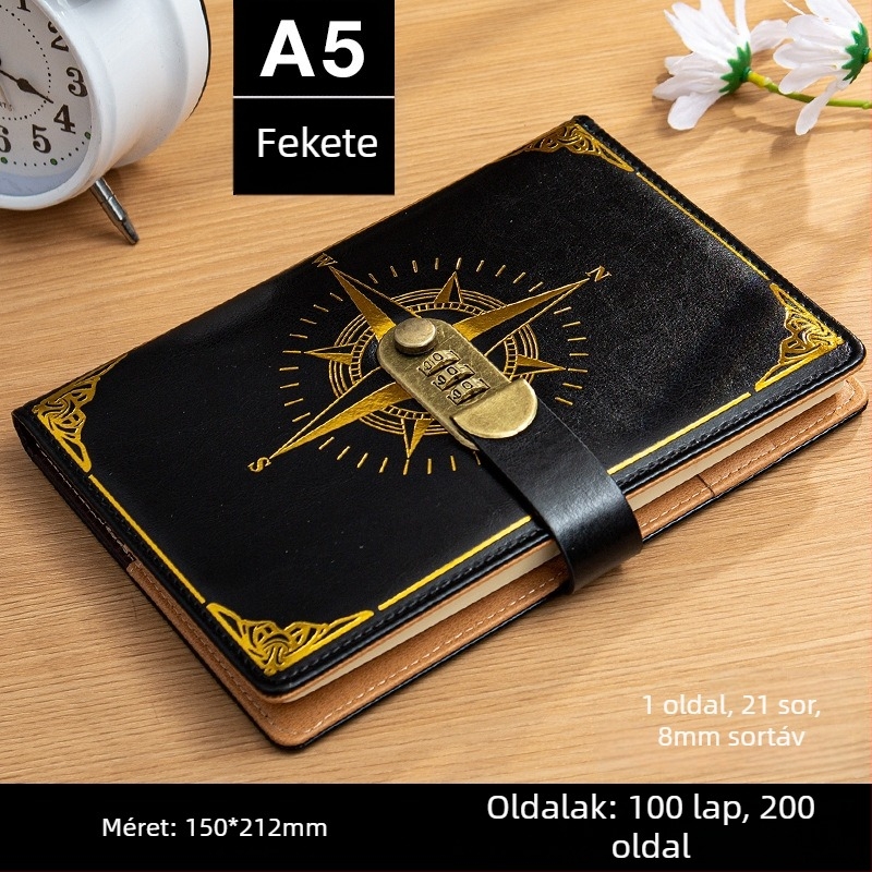 Youtai notesz műbőr borítóval, vonalas kötés, Dowling papír 80G