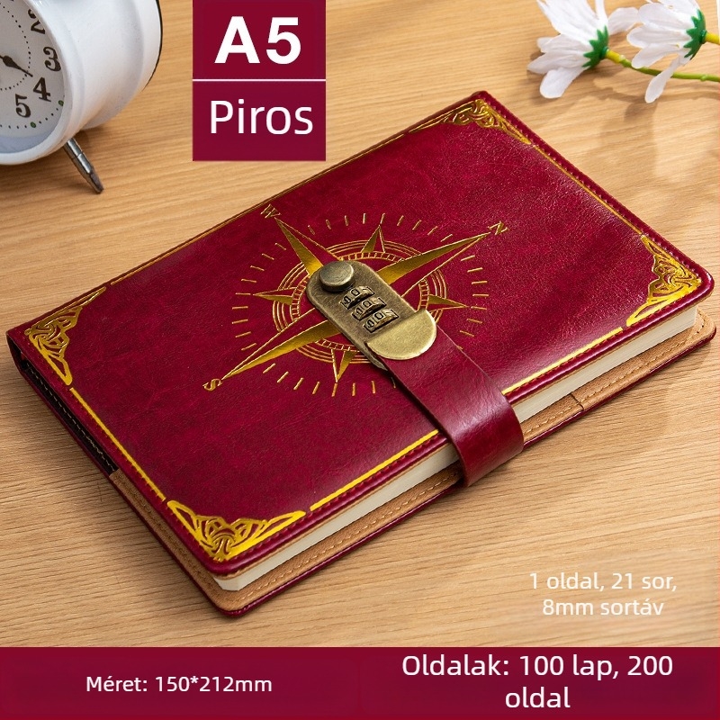 Youtai notesz műbőr borítóval, vonalas kötés, Dowling papír 80G