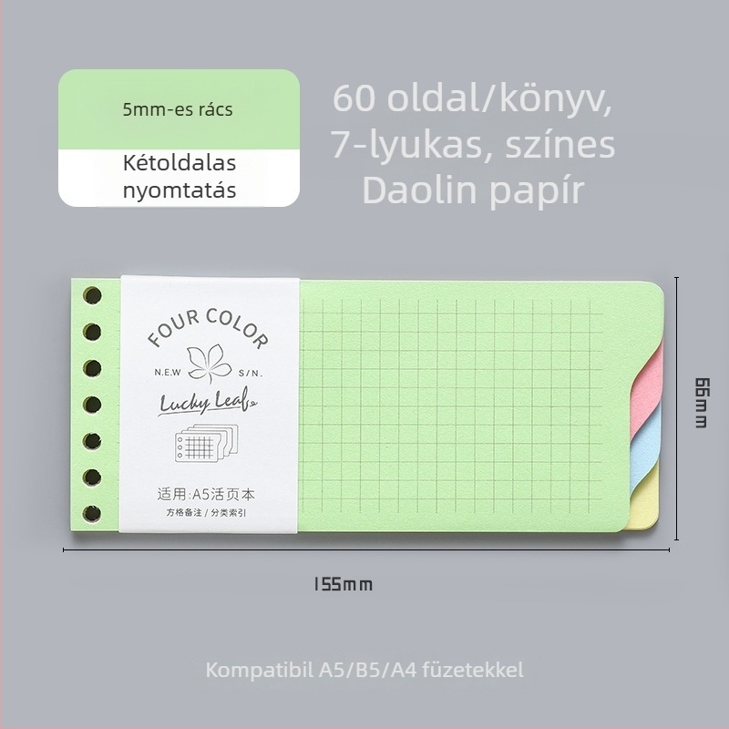Dowling Loose-Leaf Refill Core, 9- és 7 lyukakkal kompatibilis, 60 oldal, Dowling Paper