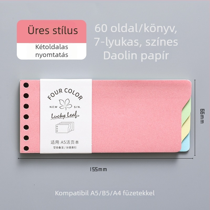 Dowling Loose-Leaf Refill Core, 9- és 7 lyukakkal kompatibilis, 60 oldal, Dowling Paper