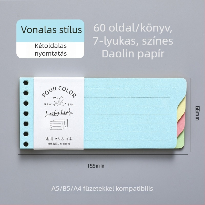 Dowling Loose-Leaf Refill Core, 9- és 7 lyukakkal kompatibilis, 60 oldal, Dowling Paper