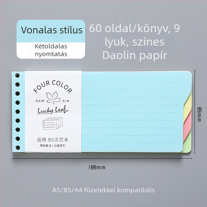 Dowling Loose-Leaf Refill Core, 9- és 7 lyukakkal kompatibilis, 60 oldal, Dowling Paper