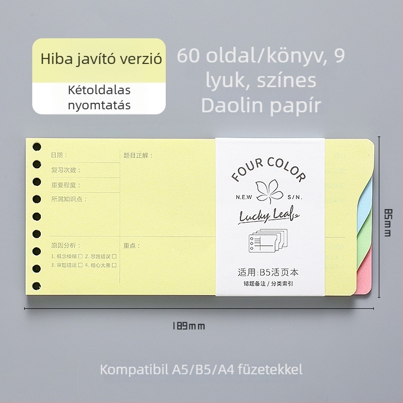 Dowling Loose-Leaf Refill Core, 9- és 7 lyukakkal kompatibilis, 60 oldal, Dowling Paper