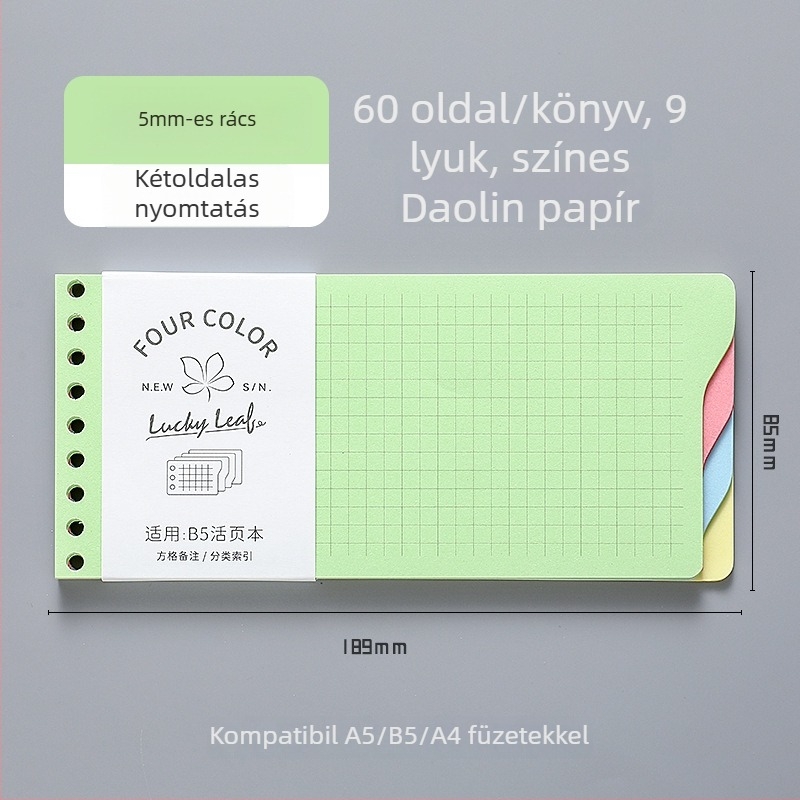 Dowling Loose-Leaf Refill Core, 9- és 7 lyukakkal kompatibilis, 60 oldal, Dowling Paper