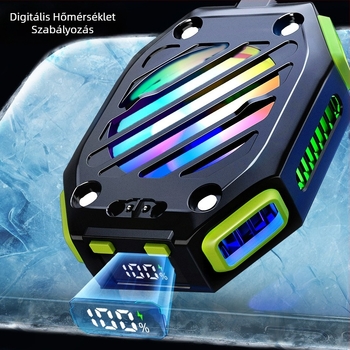 Mágneses leválasztható akkumulátorral ellátott mobiltelefon-hűtő radiátor, 7-szintű overclocking, 18W Type-C, modell X111