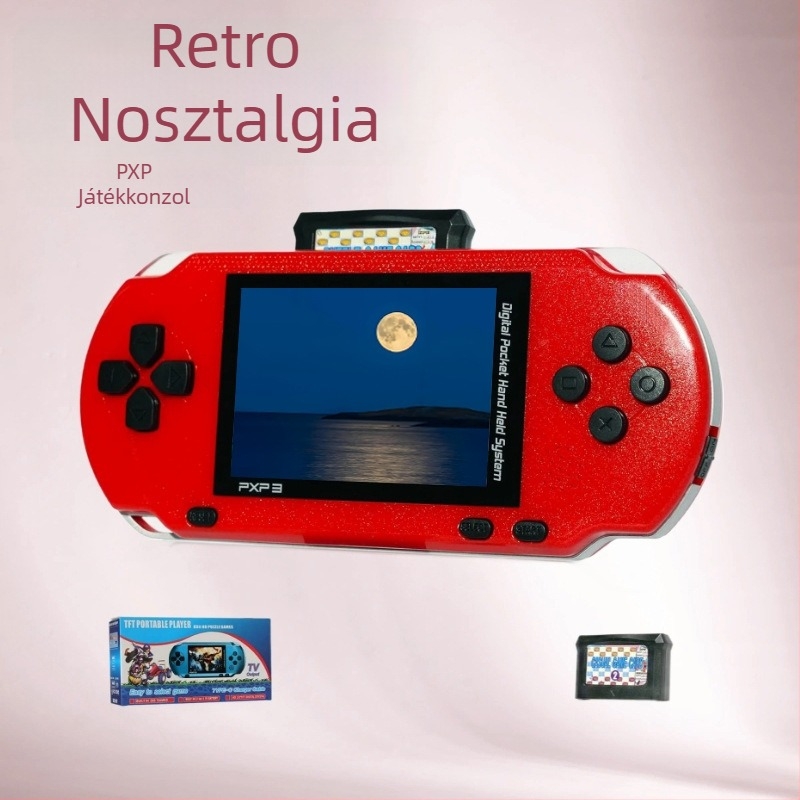 Nosztalgikus retro videojáték-konzol egyszemélyes játékhoz, 128 MB memória, USB interfész, 3,5 mm AV kimenet, eredeti játék szoftver