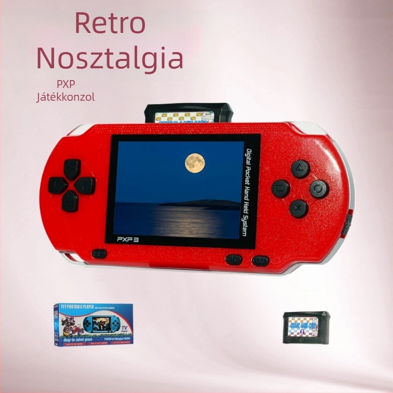 Nosztalgikus retro videojáték-konzol egyszemélyes játékhoz, 128 MB memória, USB interfész, 3,5 mm AV kimenet, eredeti játék szoftver