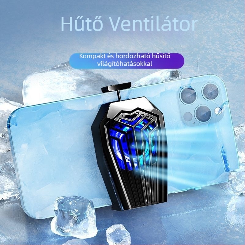 Vezeték nélküli hátlapi telefonhűtő ventilátor beépített újratölthető akkumulátorral