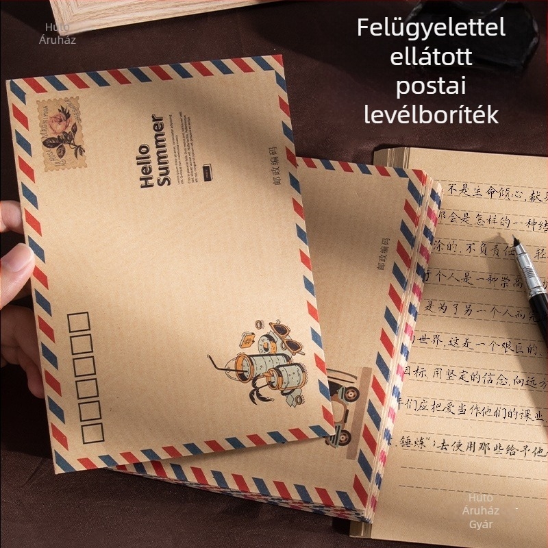 Amber 985 Vintage Kraft papír levélpapír készlet európai stílusú borítékokkal — költözési ajándék