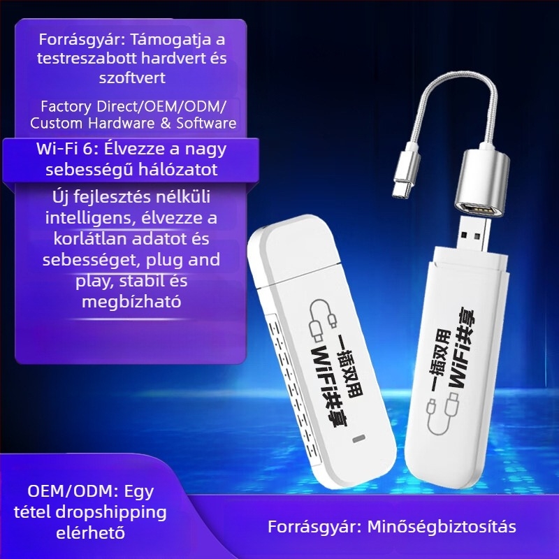Laptopokhoz készült USB vezeték nélküli hálózati kártya, drivertől mentes, 802.11n, 150 Mbps, 2.4 GHz