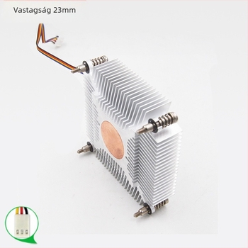 Alumínium CPU hűtőventilátor, hidraulikus csapágy, 3200 fordulat/perc, zaj 5 dB