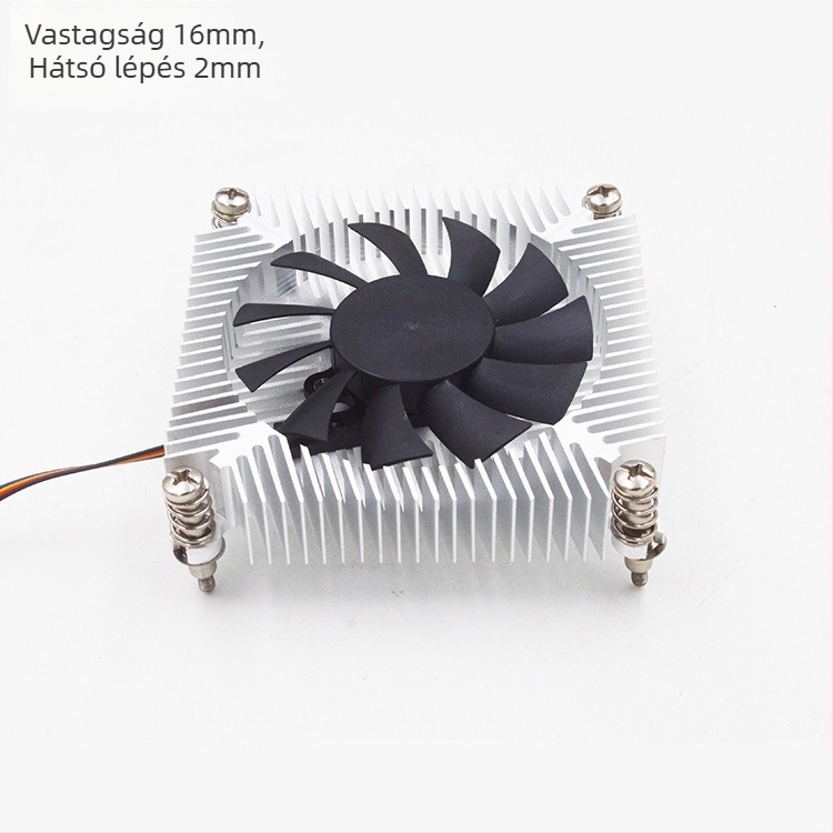 Alumínium CPU hűtőventilátor, hidraulikus csapágy, 3200 fordulat/perc, zaj 5 dB