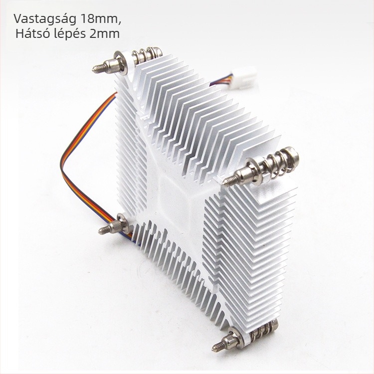 Alumínium CPU hűtőventilátor, hidraulikus csapágy, 3200 fordulat/perc, zaj 5 dB