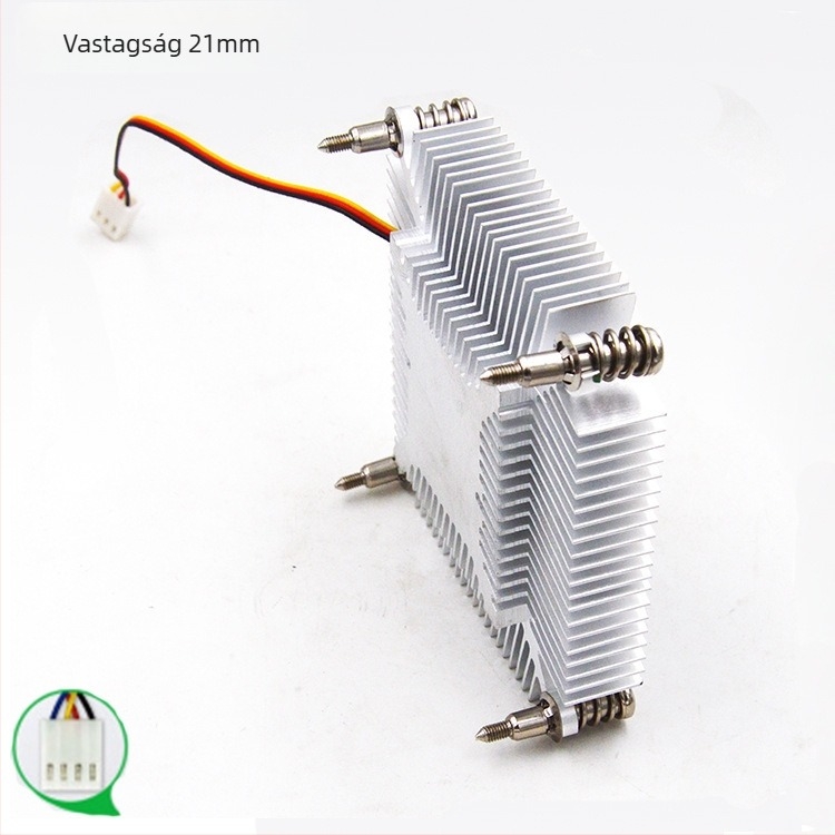 Alumínium CPU hűtőventilátor, hidraulikus csapágy, 3200 fordulat/perc, zaj 5 dB
