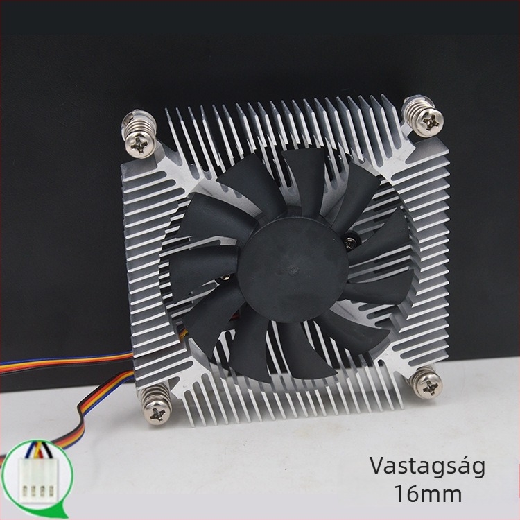 Alumínium CPU hűtőventilátor, hidraulikus csapágy, 3200 fordulat/perc, zaj 5 dB