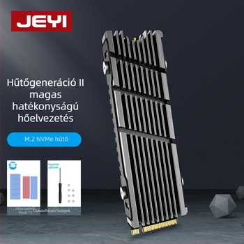 JEYI Cold Warship II NVMe M.2 többcsatornás hűtő, magnézium- és alumínium ötvözet, csendes működés, 5 éves élettartam
