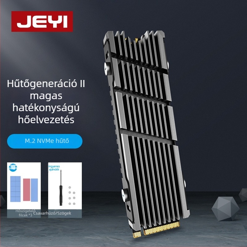 JEYI Cold Warship II NVMe M.2 többcsatornás hűtő, magnézium- és alumínium ötvözet, csendes működés, 5 éves élettartam