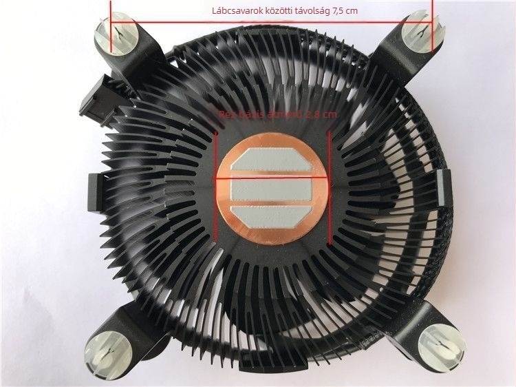 CPU hűtő – réz-alumínium kötés, hidraulikus csapágy, 2000 RPM, 45 dB, intelligens hőmérséklet-szabályozás