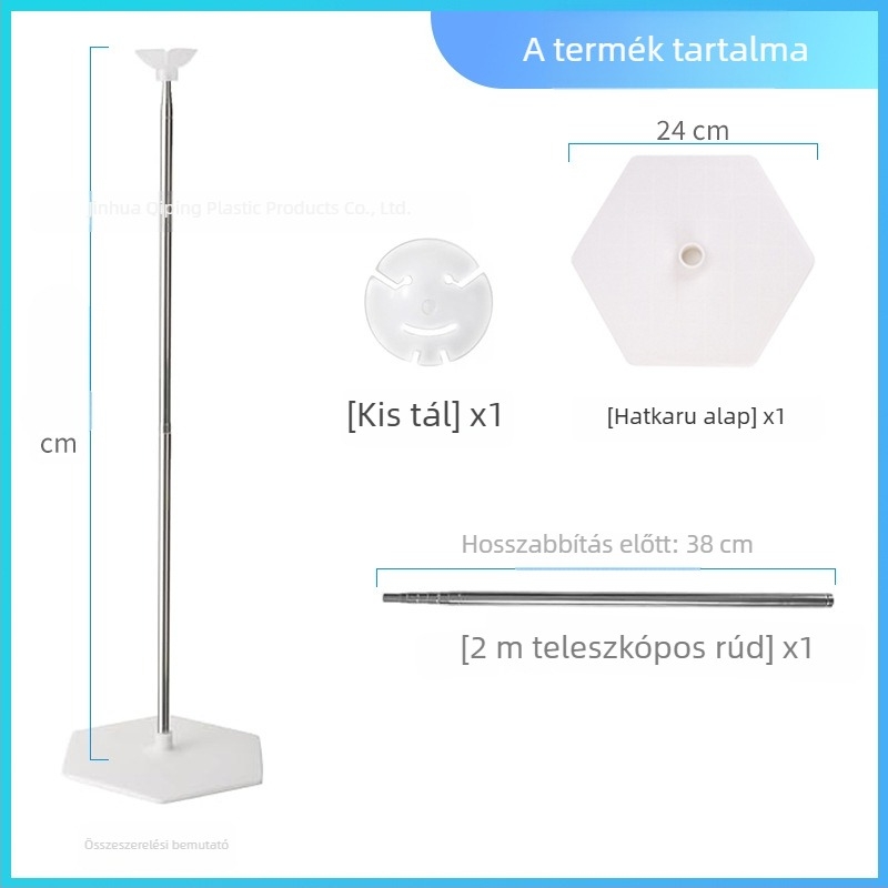 Műanyag kör alakú víztasak alap teleszkópos hatszögletű vázzal és ballon-tartóval beltéri sporteseményekhez