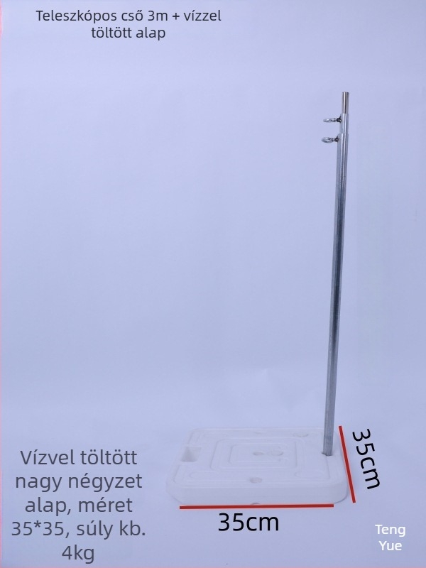 Esküvői lufi háttérállvány, állítható háttérpanel, négyszögletes alap és teleszkópos oszlop