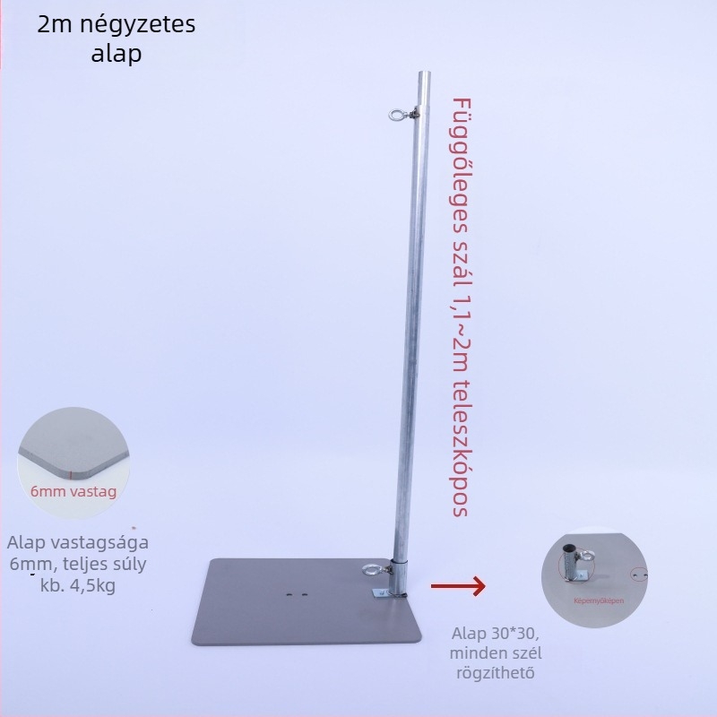 Esküvői lufi háttérállvány, állítható háttérpanel, négyszögletes alap és teleszkópos oszlop