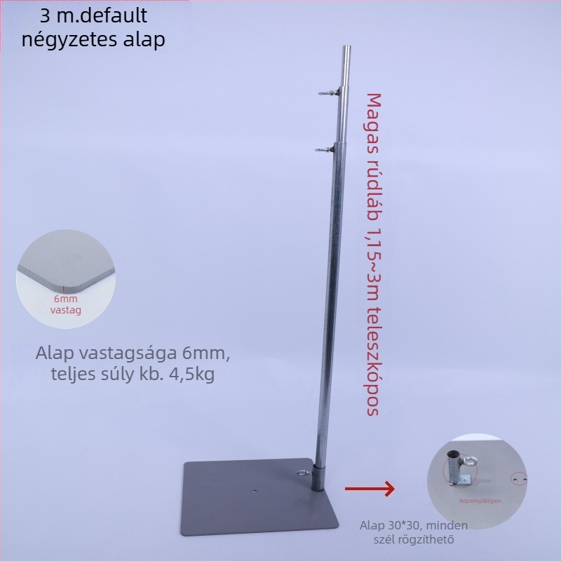 Esküvői lufi háttérállvány, állítható háttérpanel, négyszögletes alap és teleszkópos oszlop