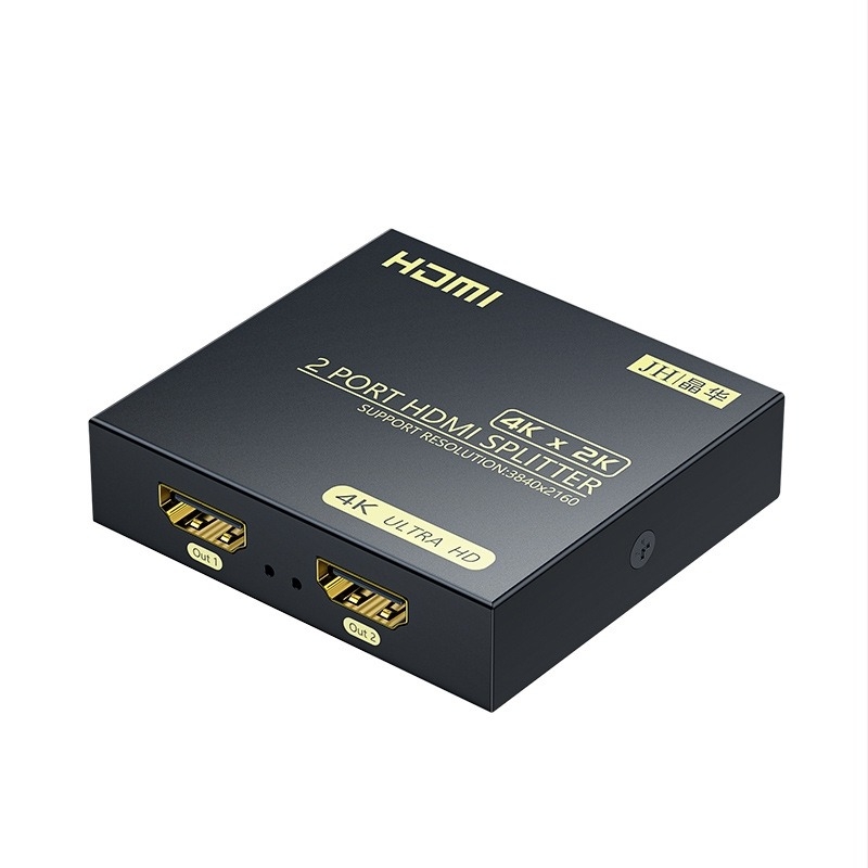 Jinghua HDMI 4-portos elosztó, 1 bemenet / 4 kimenet, 4K60Hz, modell F131, tápellátás 3C