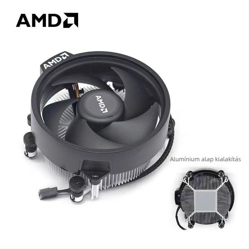 AMD AM4 CPU hűtőventilátor – alumínium hűtőbordával, olajozott csapágyak, 2200 RPM, 22,5 dB, légáramlásos hűtés