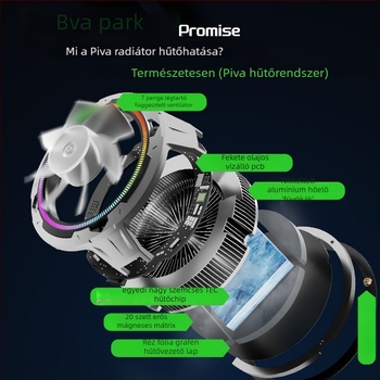 Piva B2MAX második generációs Ice Blade Max sík radiátor — mágneses a játék közvetítéshez, félvezető hűtés, 27W Type-C, 137g