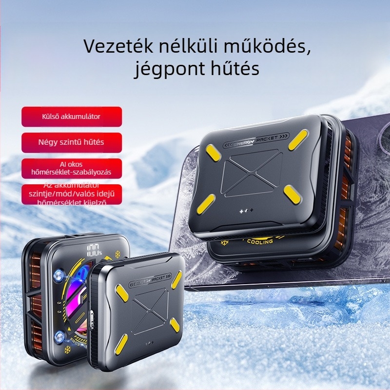 Vezeték nélküli telefonhűtő, modell K18, 150 g, 5V3A, anyag ABS + alumínium ötvözet + kerámia, interfész Type-C