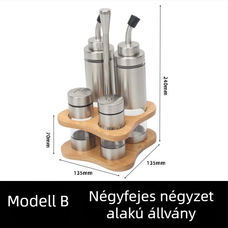 Szállodák és éttermek számára rozsdamentes acélból készült fűszeres doboz készlet olajtartóval és sótartóval