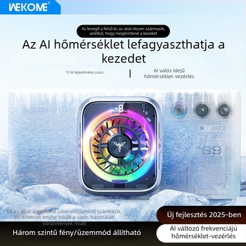 WEKOME F86 Mobiltelefon hűtő radiátor AI hőmérséklet-szabályozással, mágneses rögzítés és digitális kijelző, 10W Type-C