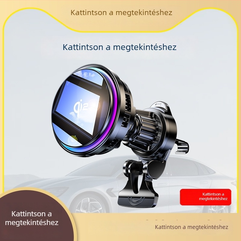 X132 autótelefon-tartó hűtéssel és vezeték nélküli gyorstöltéssel, 23W, ABS + alumíniumötvözet, USB-C, súly 120 g