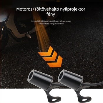 Motorkerékpár LED angyal szárnyak üdvözlő fény — univerzális illeszkedés, projekciós nyíl, hangulatvilágítás; modell Mks-0098, 3W, 9V, 0.2A
