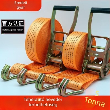 Kétkampós rögzítőpánt, 5 tonnás teherbírás, poliészterből, 1 kg, járművek rögzítésére