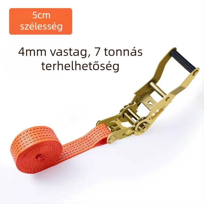 Kétkampós rögzítőpánt, 5 tonnás teherbírás, poliészterből, 1 kg, járművek rögzítésére