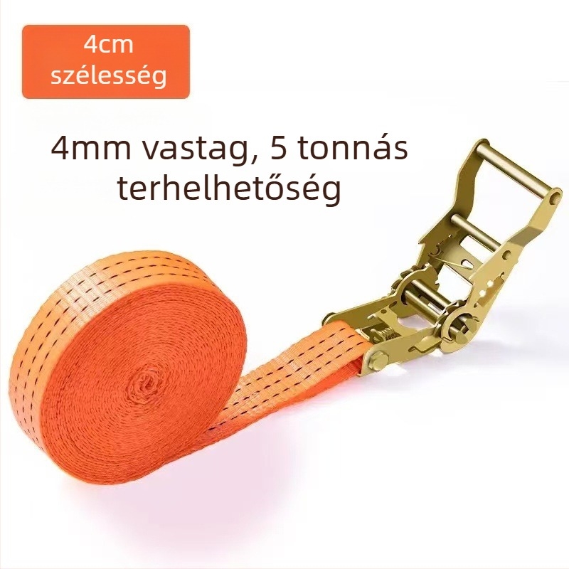 Kétkampós rögzítőpánt, 5 tonnás teherbírás, poliészterből, 1 kg, járművek rögzítésére