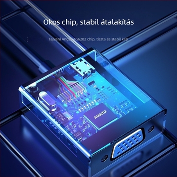 DVI–VGA konverter kábel, 24+5-pins, ABS négyzet alakú külső, AD013, 1080p