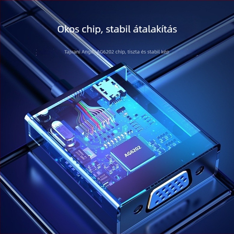 DVI–VGA konverter kábel, 24+5-pins, ABS négyzet alakú külső, AD013, 1080p