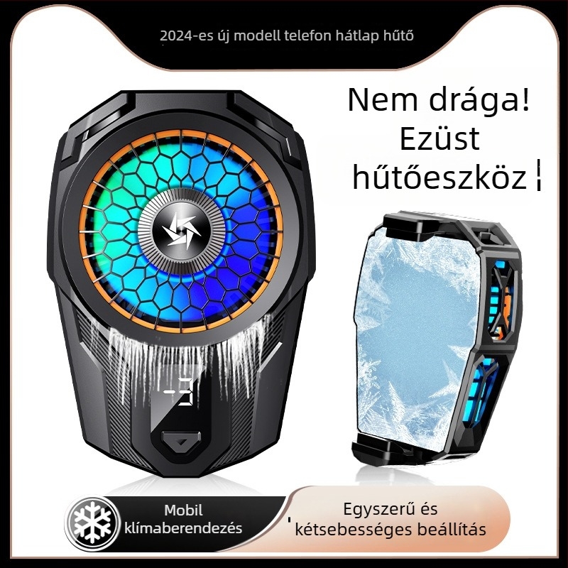 Mobiltelefon hűtő hátlapi klipszel, modell SL16, félvezető hűtés, kettős sebességű hőmérséklet-szabályozás, 10W, 60g, műanyag ház, Port C interfész, játékhoz