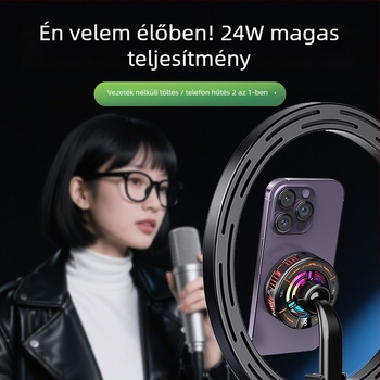 Telefonhűtő mágneses vonzással és félvezető AI hőmérséklet-szabályozással, kompatibilis az iPhone 17 vezeték nélküli töltőjével; 15W, Type-C, anyag ABS+PC/PC/alumínium ötvözet, súly 160 g