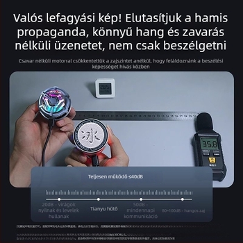 Telefon hátlapi mágneses klip, félvezetős hűtéssel, modell S10X, Type-C csatlakozó, 13W, ABS+alumínium, súly 55 g