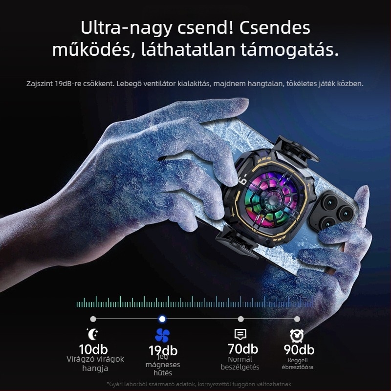 P71 mobiltelefon hűtő - 15W, Type-C interfész, Anyagok: műanyag, fém, kerámia, Súly: 63 g