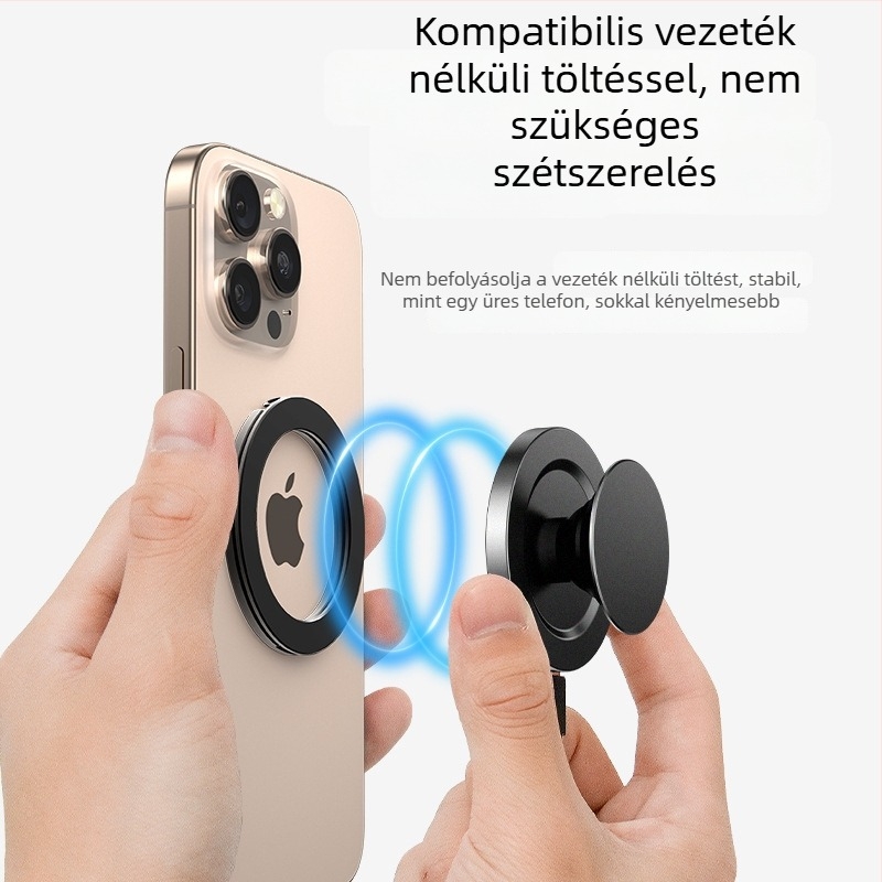 Mágneses gyűrűs telefontartó, összecsukható, teleszkópos, 360°-ban forgatható